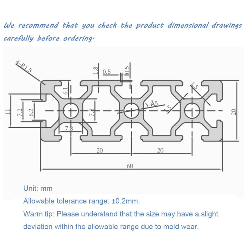 Amazon | 2個 20シリーズ Tスロット 2060 アルミニウム押出